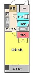 アーバンドエル豊岡 1Kの間取図画像