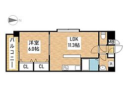 フラットS 1LDKの間取図画像