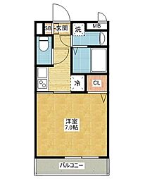 スカイコート御器所 1Kの間取図画像