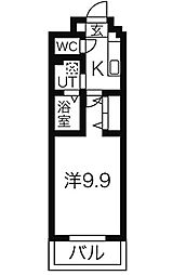 リシュドール鶴舞公園 1Kの間取図画像