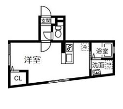 名古屋市営鶴舞線 川名駅 徒歩5分の賃貸アパート 3階ワンルームの間取り