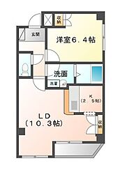 名古屋市営鶴舞線 川名駅 徒歩12分の賃貸マンション 2階1LDKの間取り