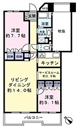 エルシティ新浦安四番館 2SLDKの間取図画像