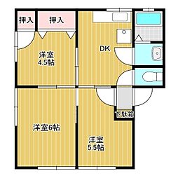 ロード・ヒルズ 1階3DKの間取り