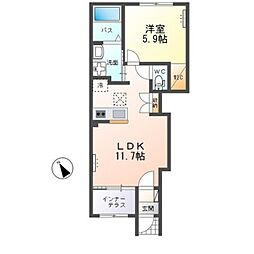 patrie 1階1LDKの間取り