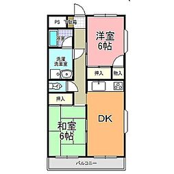 シティコート浜田 3DKの間取図画像