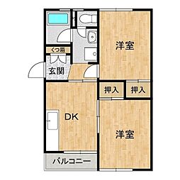協和マンション 2DKの間取図画像
