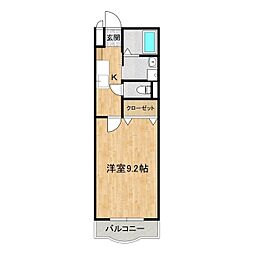 エムロード21C棟 1Kの間取図画像