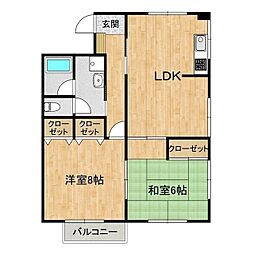 子安コーポ 2LDKの間取図画像