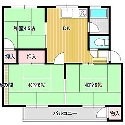 陽光マンション 3DKの間取図画像