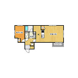 フォーライフ桜川 1LDKの間取図画像