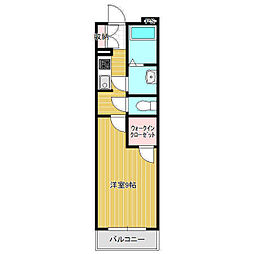 PRINCESS桜川 1Kの間取図画像