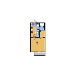 ビネオランス 1Kの間取図画像