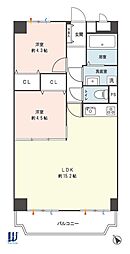 チサンマンション海老名 2LDKの間取図画像