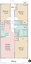 藤和シティコープ三郷 3LDKの間取図画像