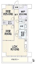 藤沢西ガーデンハウス 2SLDKの間取図画像