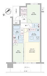 ブリリアタワー千葉 2LDKの間取図画像
