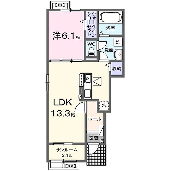 クレイドル　III 101｜茨城県つくば市若栗(賃貸アパート1LDK・1階・50.01㎡)の写真 その2