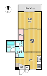 第五つくしマンション 2DKの間取図画像