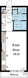 リブリ・ラベンダー 1Kの間取図画像
