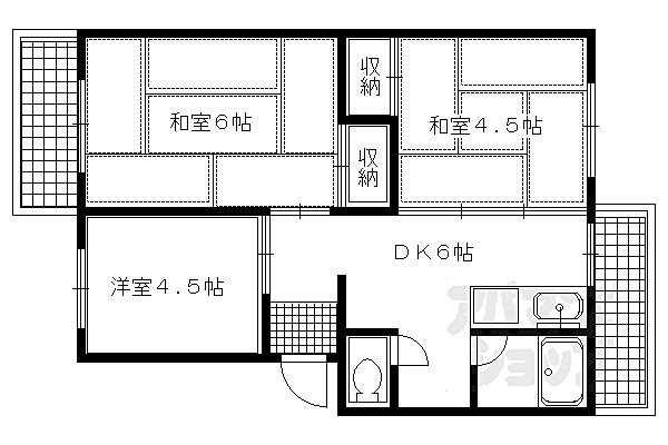 京都府京都市左京区岩倉三宅町(賃貸マンション3DK・2階・42.20㎡)の写真 その2