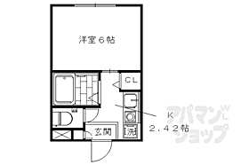 京都府京都市右京区西京極下沢町（賃貸アパート1K・1階・19.87㎡） その2