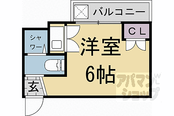 京都府京都市右京区西院西淳和院町(賃貸マンション1R・2階・14.40㎡)の写真 その2