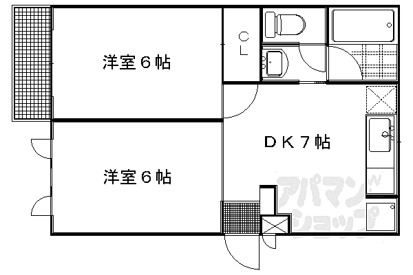 メゾントルチュ 202｜京都府京都市上京区下立売通七本松西入ル西東町(賃貸アパート2DK・2階・40.00㎡)の写真 その2