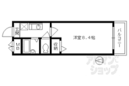 ビクトワール二条 1Kの間取図画像