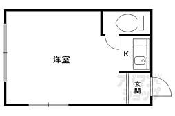 ロイヤルハイツアオキ 1Kの間取図画像