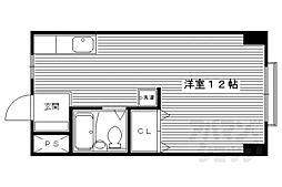 コーポ御前 ワンルームの間取図画像