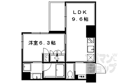 京都市営烏丸線 四条駅 徒歩3分の賃貸マンション 1階1LDKの間取り