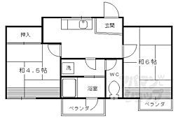 七条ハイツ 2階2DKの間取り