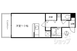 京都市営烏丸線 五条駅 徒歩9分の賃貸マンション 2階1Kの間取り