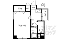ビクトワール二条 1Kの間取図画像