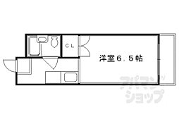 京都市営烏丸線 四条駅 徒歩10分の賃貸マンション 3階1Kの間取り