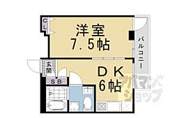 京阪本線 祇園四条駅 徒歩9分の賃貸マンション 6階1DKの間取り