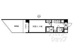 京阪本線 清水五条駅 徒歩1分の賃貸マンション 1階1Kの間取り