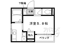 京阪本線 清水五条駅 徒歩5分の賃貸アパート 1階1Kの間取り