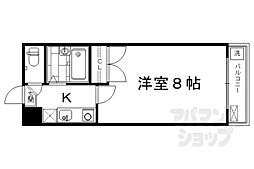 JR東海道・山陽本線 京都駅 徒歩14分の賃貸マンション 3階1Kの間取り