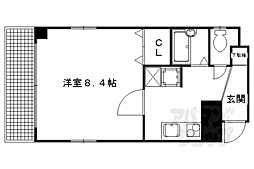 京都地下鉄東西線 東山駅 徒歩1分の賃貸マンション 3階1Kの間取り