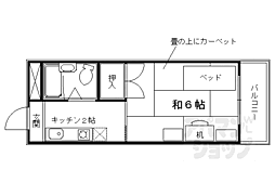 ルミナス一条 1階1Kの間取り