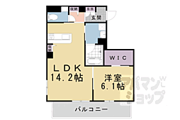 京阪本線 七条駅 徒歩3分の賃貸マンション 2階1LDKの間取り
