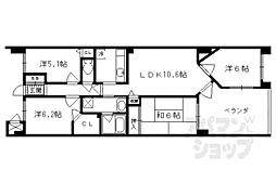 コスモシティ梅小路公園 124 1階4LDKの間取り