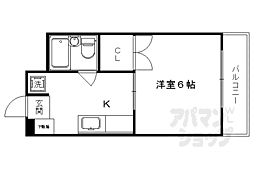 ハイツ北野 1Kの間取図画像