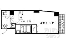 JR山陰本線 太秦駅 徒歩8分の賃貸マンション 5階1DKの間取り