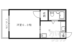 ハイツブルーム 2階1Kの間取り