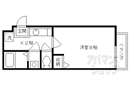フラッティ丹波口 1Kの間取図画像
