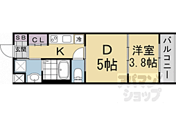 レシオス京都西院 2Kの間取図画像