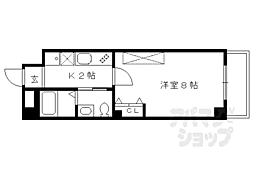 フラッティK&S千本寺之内 1Kの間取図画像